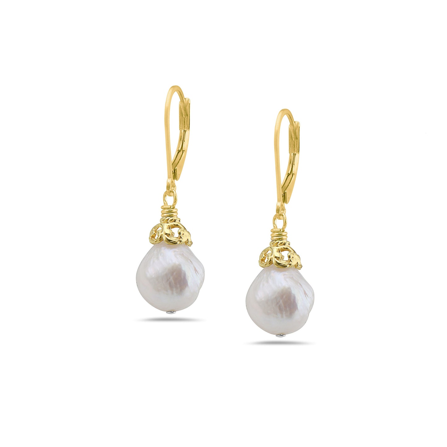 Anatoli Collection Vermeil Baroque Pearl Earrings