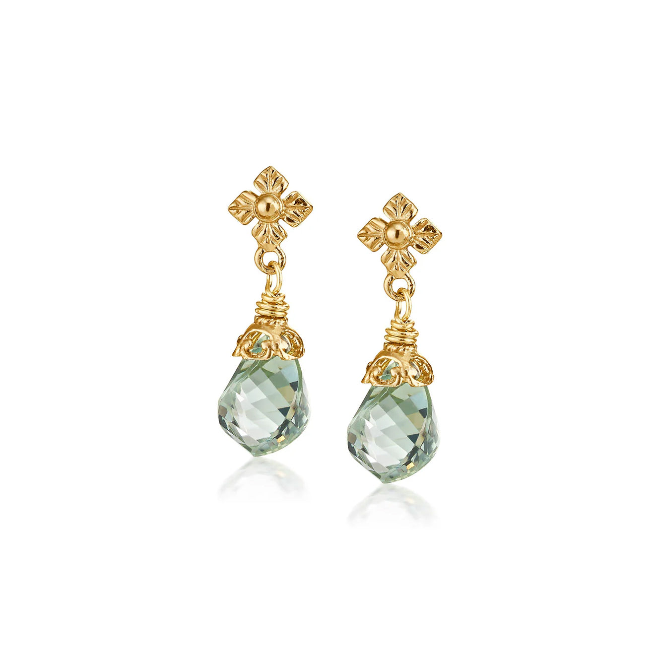 Anatoli Collection Vermeil Green Amethyst Briolette Earrings