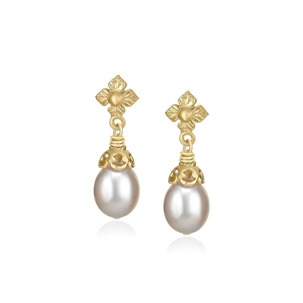 Anatoli Collection Vermeil Pearl Earrings