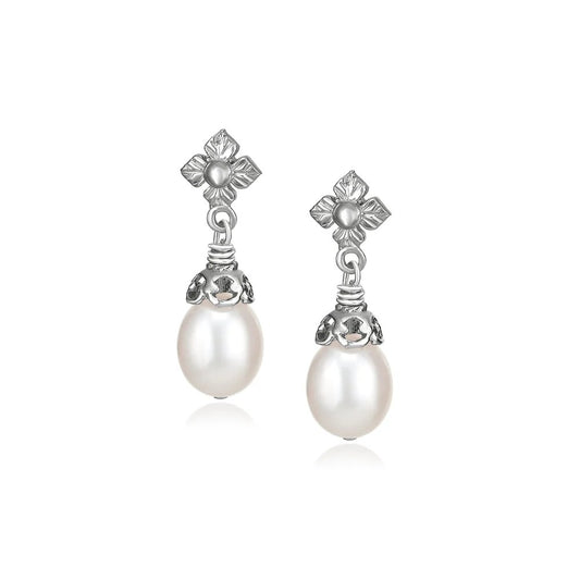 Anatoli Collection Sterling Silver Pearl Earrings