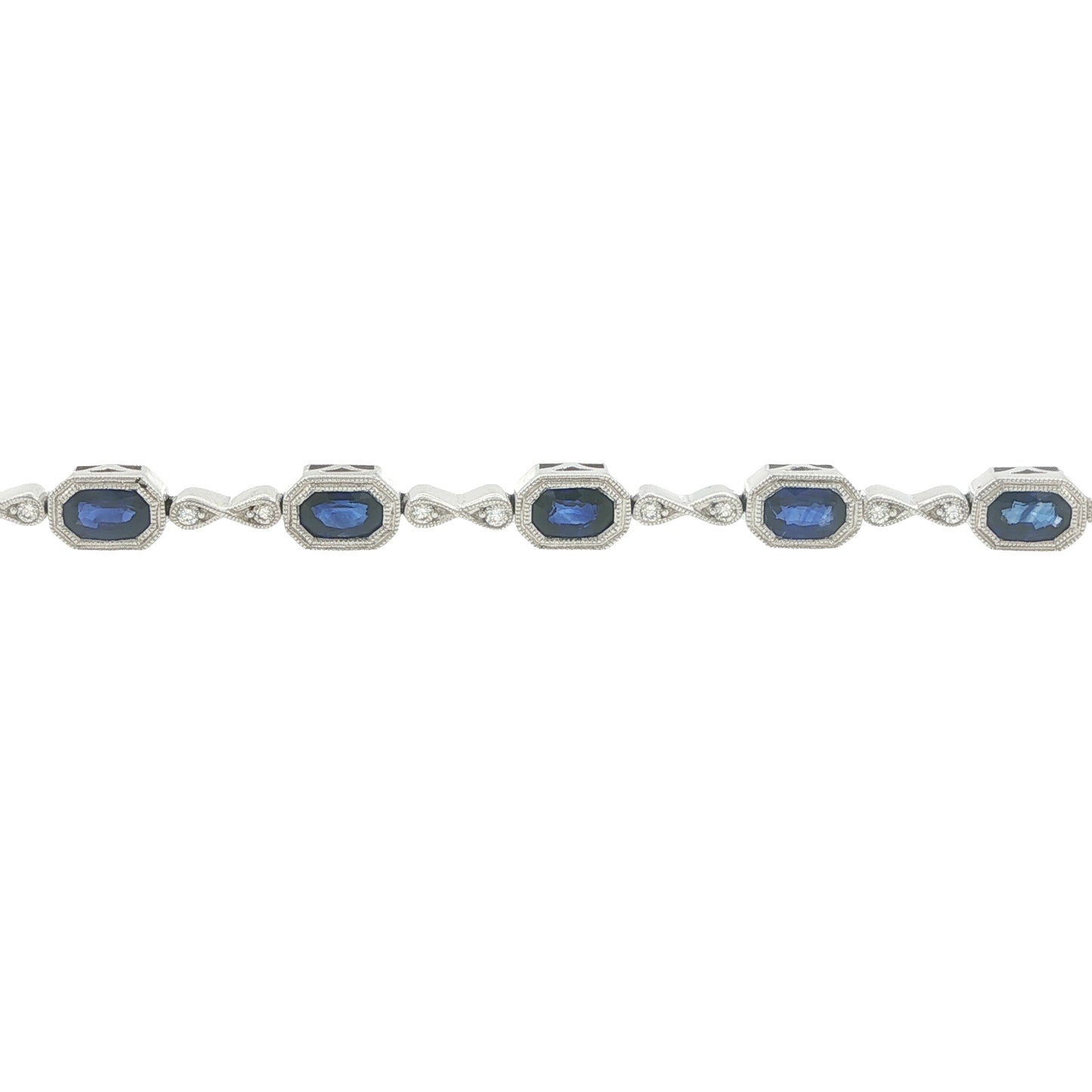 Art Deco Style Diamond & Sapphire Bracelet