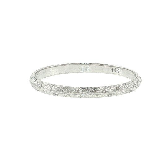 14k Gold Engraved Floral Band
