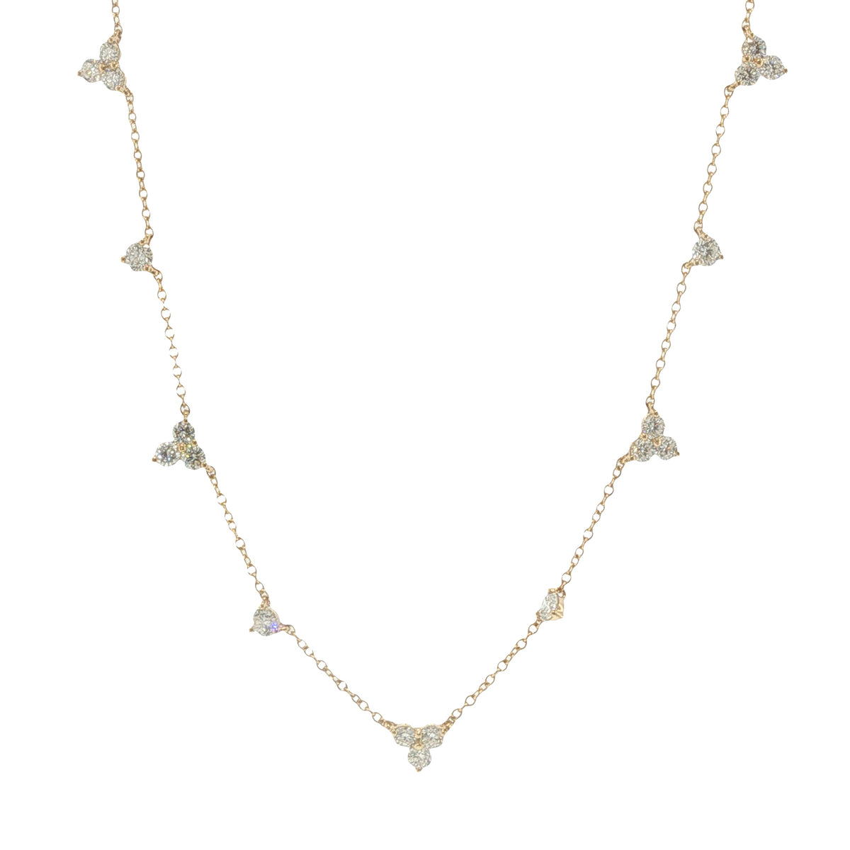 14K 1.70ctw Lab-Created Diamond Stations Necklace