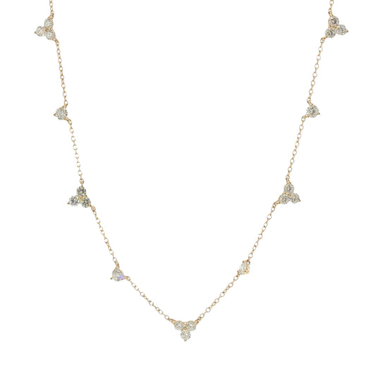 14K 1.70ctw Lab-Created Diamond Stations Necklace