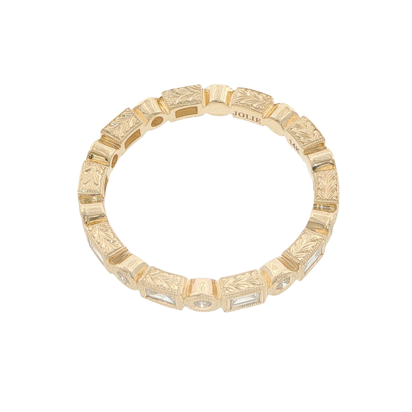 14K Gold Diamond 2.6mm Stackable Shapes Band