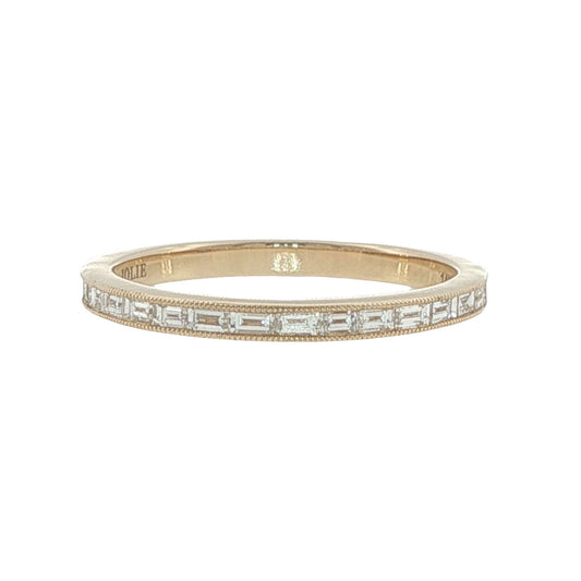 14k Yellow Gold Diamond Stackable Band