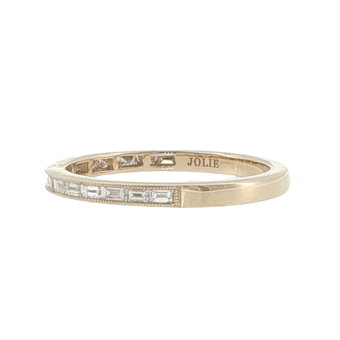 14k Yellow Gold Diamond Stackable Band