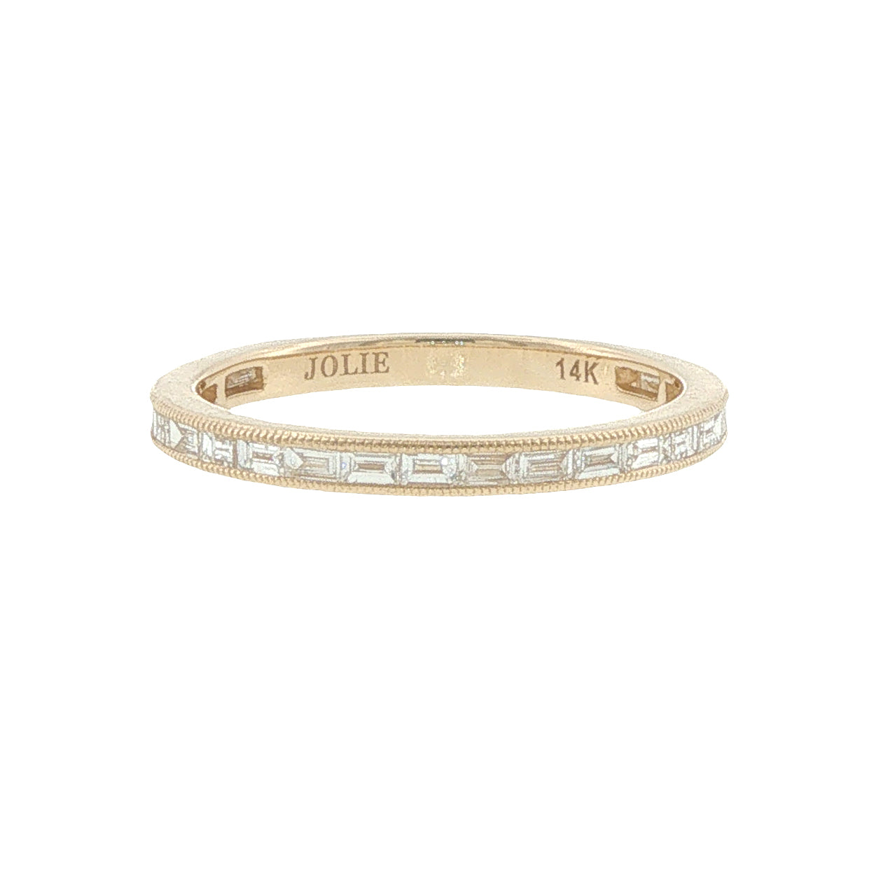14k Gold Diamond Baguette Stackable Band