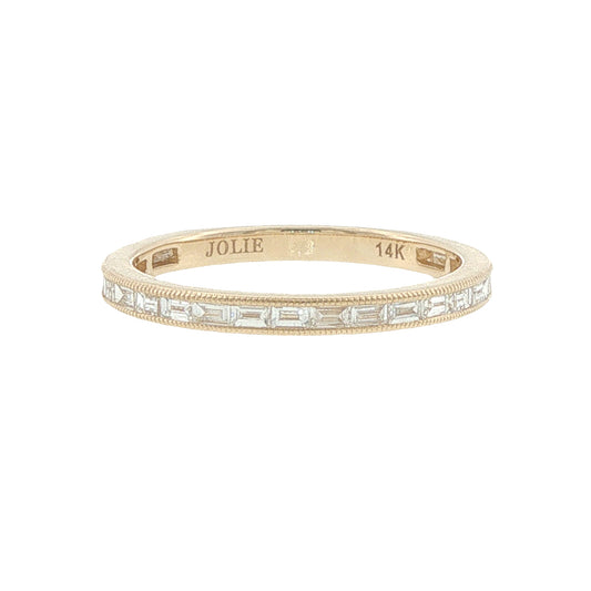 14k Gold Diamond Baguette Stackable Band
