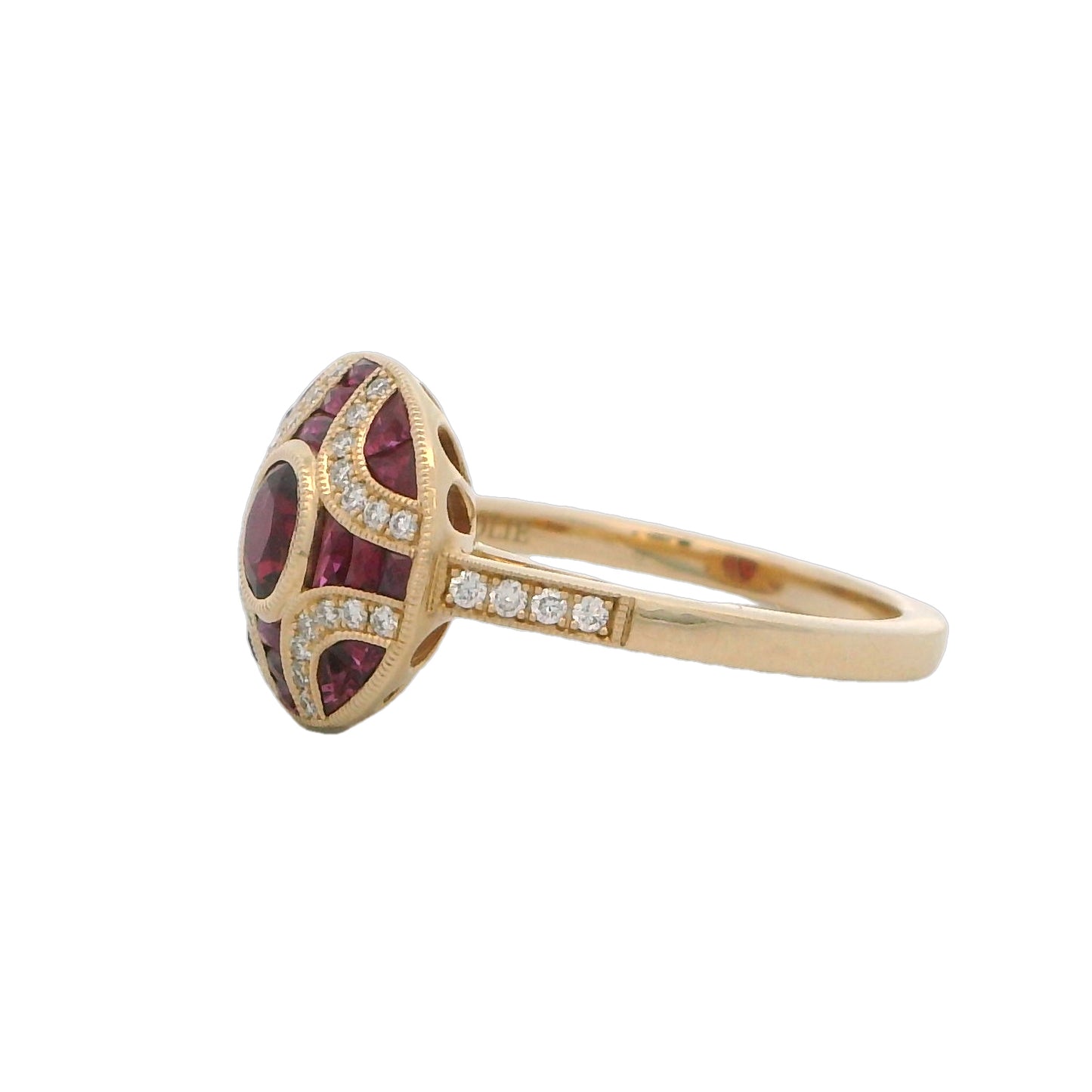 14K Yellow Gold Ruby & Diamond Ring