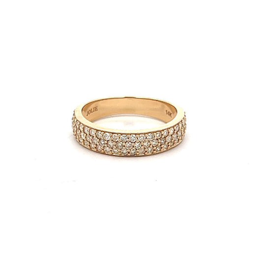 14K Yellow Gold Diamond Pave Band