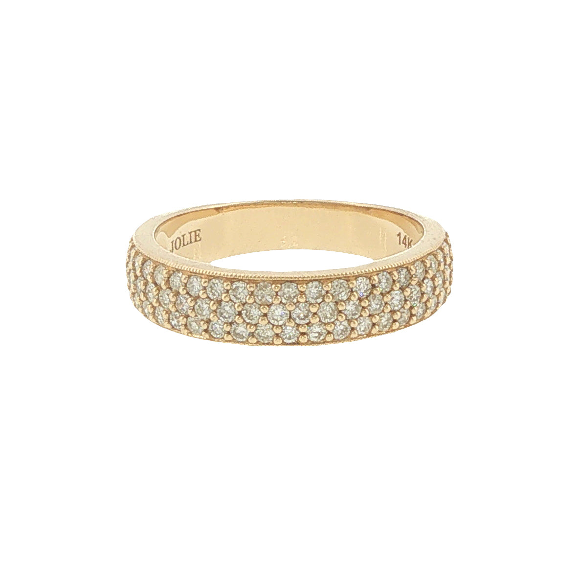 14k Yellow Gold Micro Pave Diamond Band