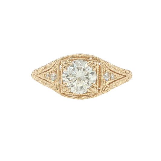 14K 1ct Lab-Created Diamond Vintage-Style Engagement Ring