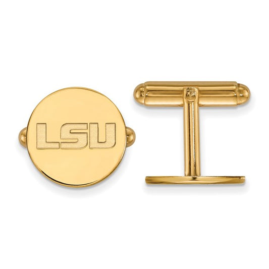 Sterling Silver Gold Plated LSU Cuff Links