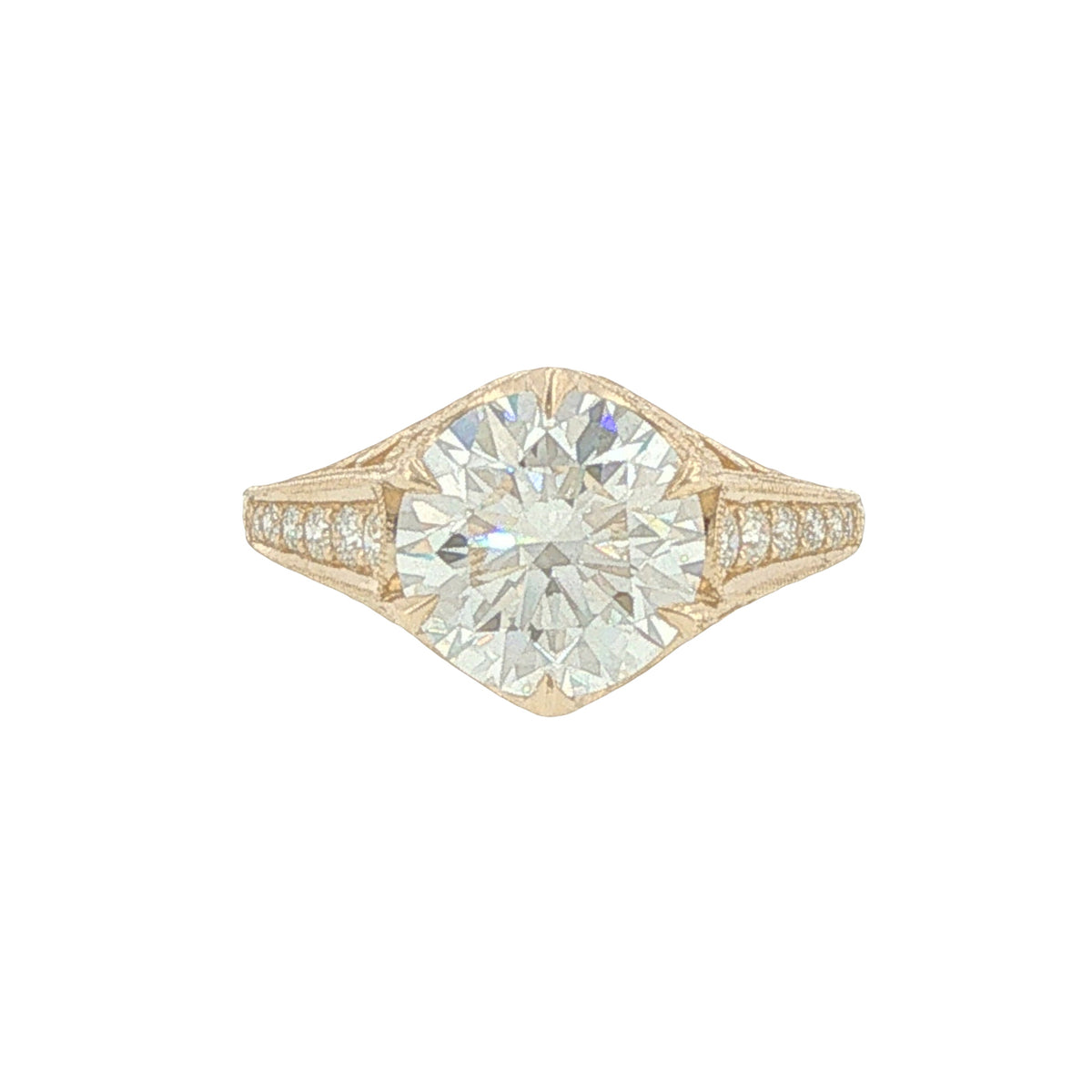 14K 3.07ct Lab-Created Diamond Vintage-Style Ring