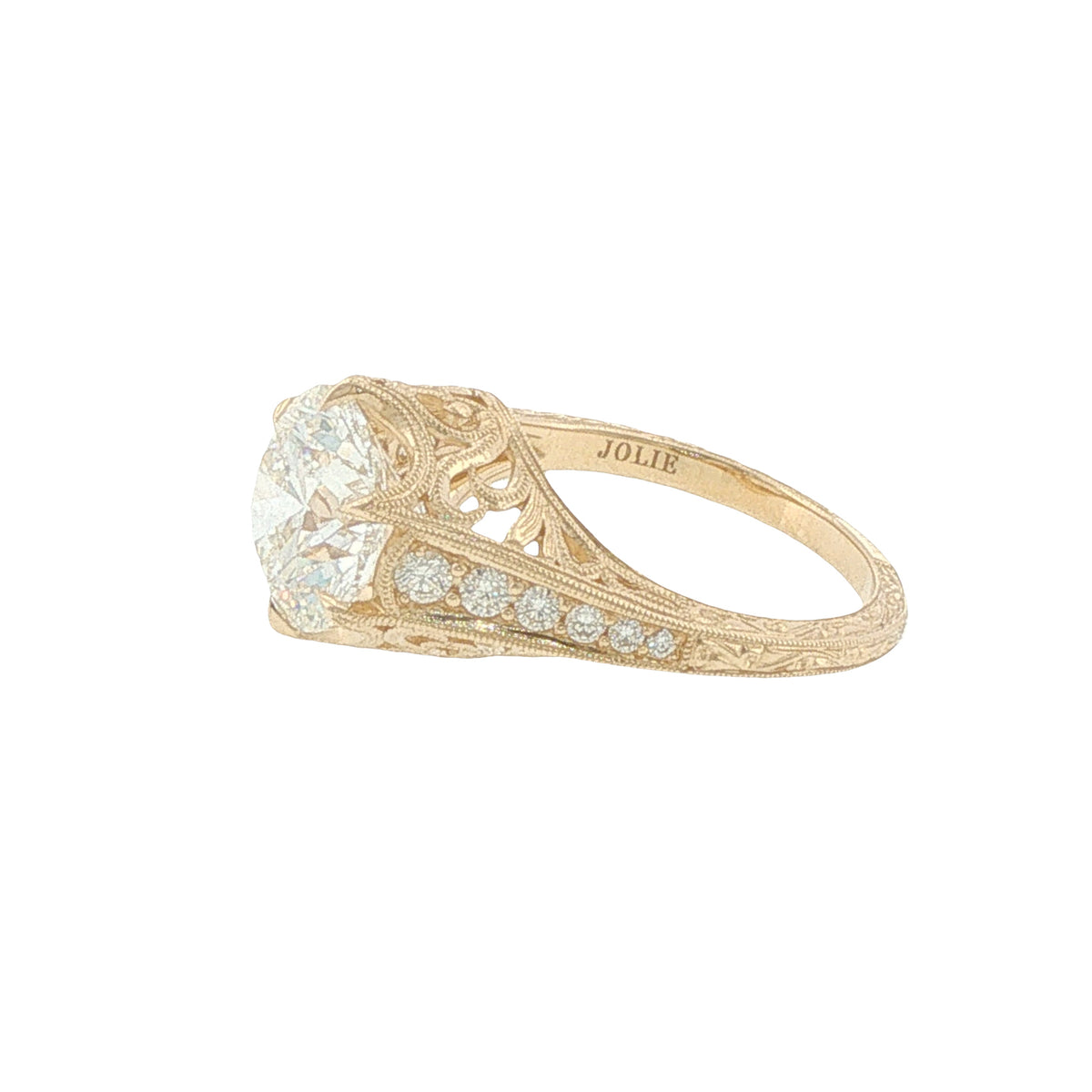 14K 3.07ct Lab-Created Diamond Vintage-Style Ring