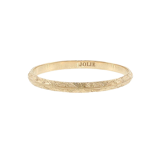 14k Gold Engraved Floral Band