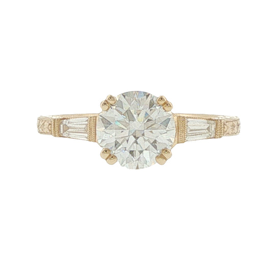 14K 1.4ct Lab-Created Diamond Vintage-Style Engagement Ring