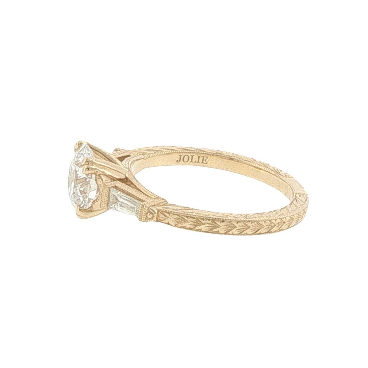14K 1.4ct Lab-Created Diamond Vintage-Style Engagement Ring