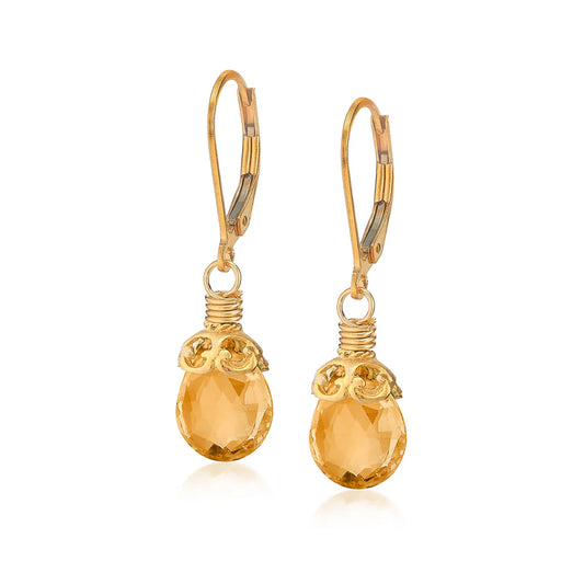 Anatoli Collection Vermeil Citrine Briolette Earrings