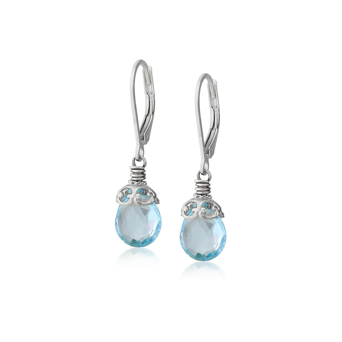 Anatoli Collection Sterling Silver Blue Topaz Earrings