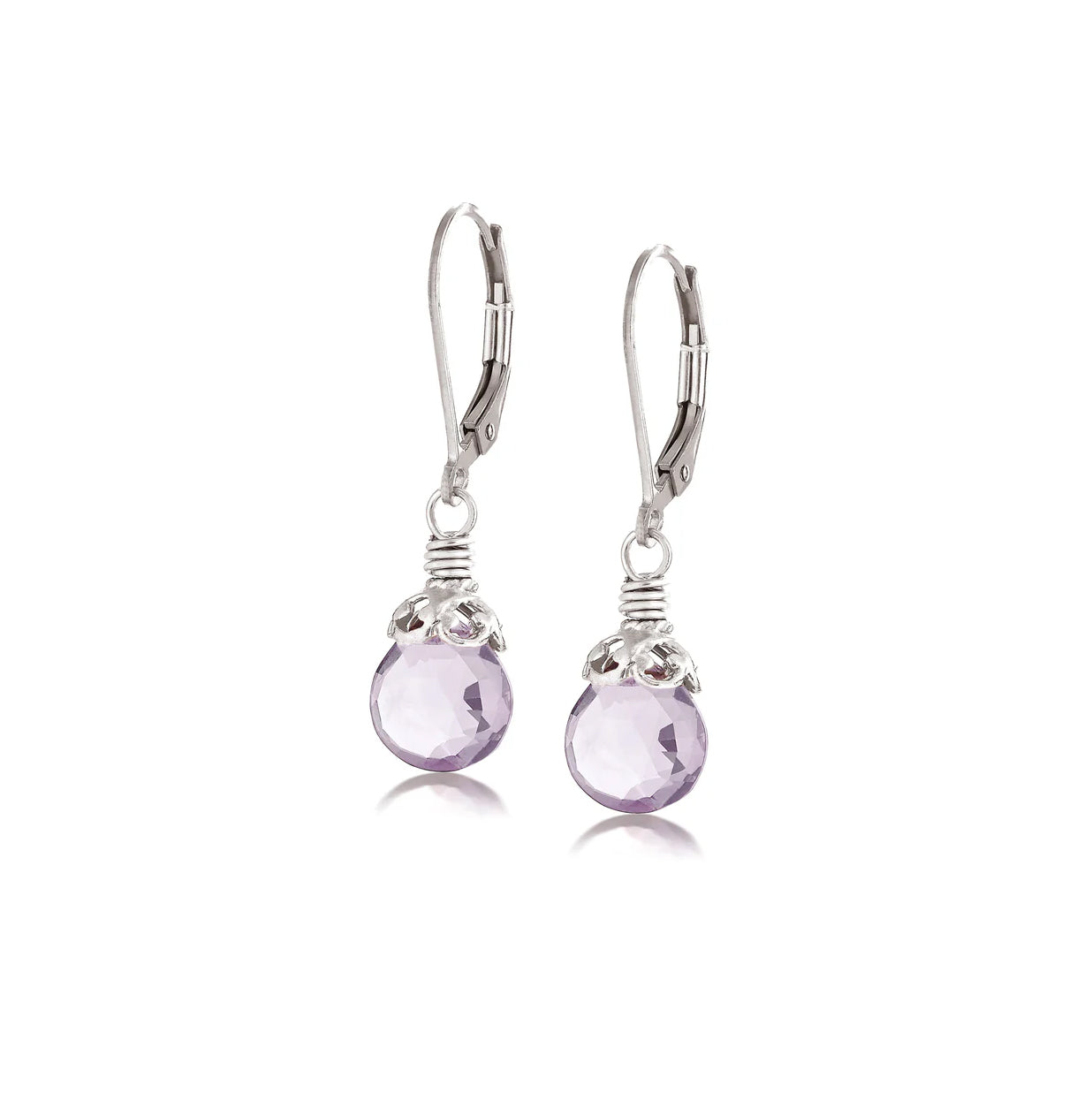 Anatoli Collection Sterling Silver Lavender Amethyst Briolette Earrings