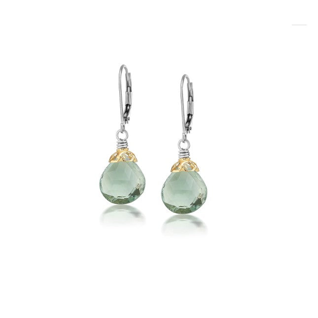 Anatoli Collection Vermeil Green Amethyst Briolette Earrings