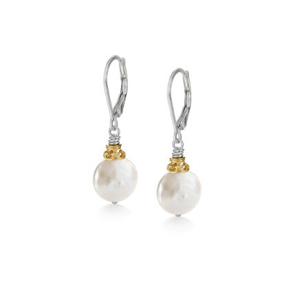Anatoli Collection Sterling & Vermeil Coin Pearl Earrings