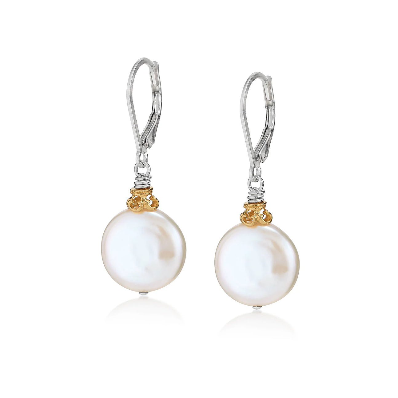 Anatoli Collection Sterling & Vermeil Coin Pearl Earrings