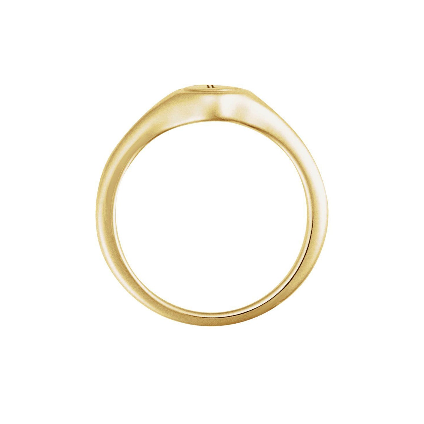 14k Yellow Gold Engravable Round Signet Ring