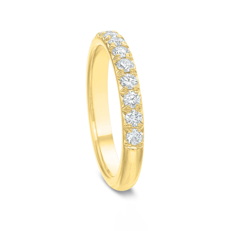 14K Yellow Gold French Cut Diamond Band