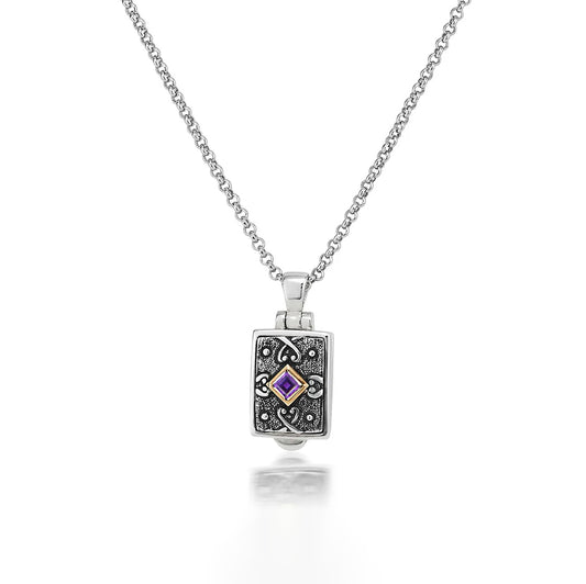 Anatoli Collection Petite 14K & Sterling Silver Amethyst Locket