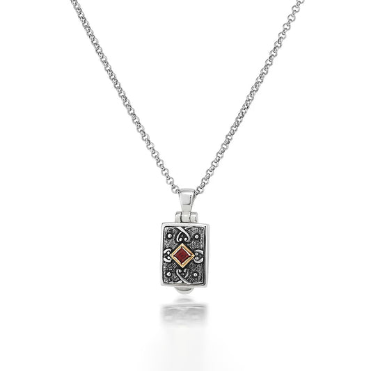 Anatoli Collection Petite 14K & Sterling Silver Garnet Locket