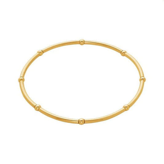 14k Gold-Filled Tube & Bead Stretch Bangle Bracelet