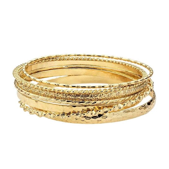 14KGF Hammered Stacking Bangle Bracelet