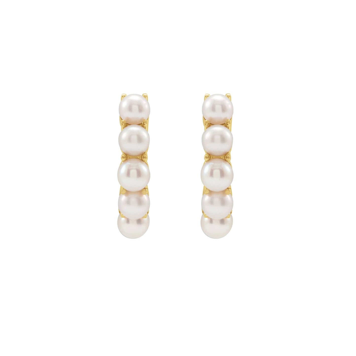 14k Gold Cultured Freshwater Pearl Petite Hoop Earrings
