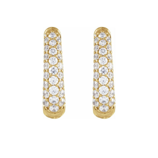 14k Gold 1/2CTW Diamond Hoop Earrings