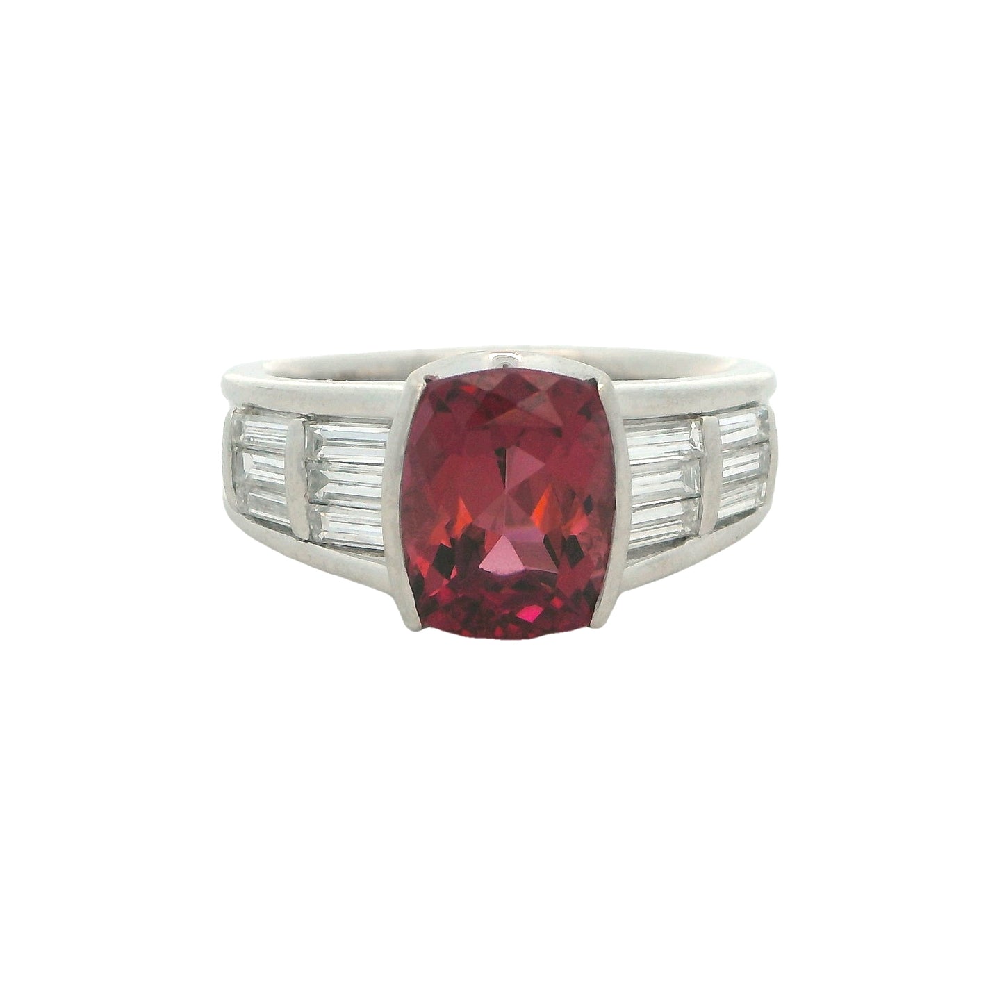 Estate Collection Platinum 4ct Tourmaline & Diamond Ring