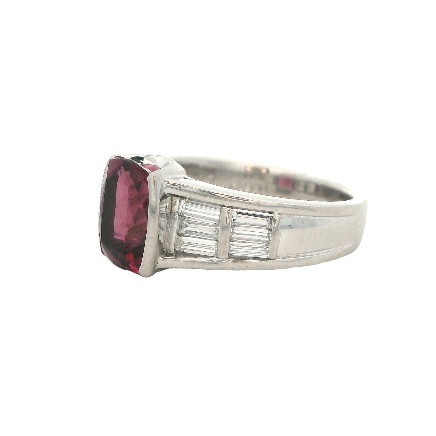 Estate Collection Platinum 4ct Tourmaline & Diamond Ring