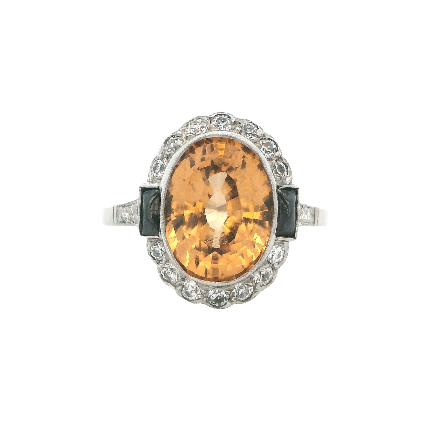 Estate Collection Platinum Precious Topaz & Diamond Ring