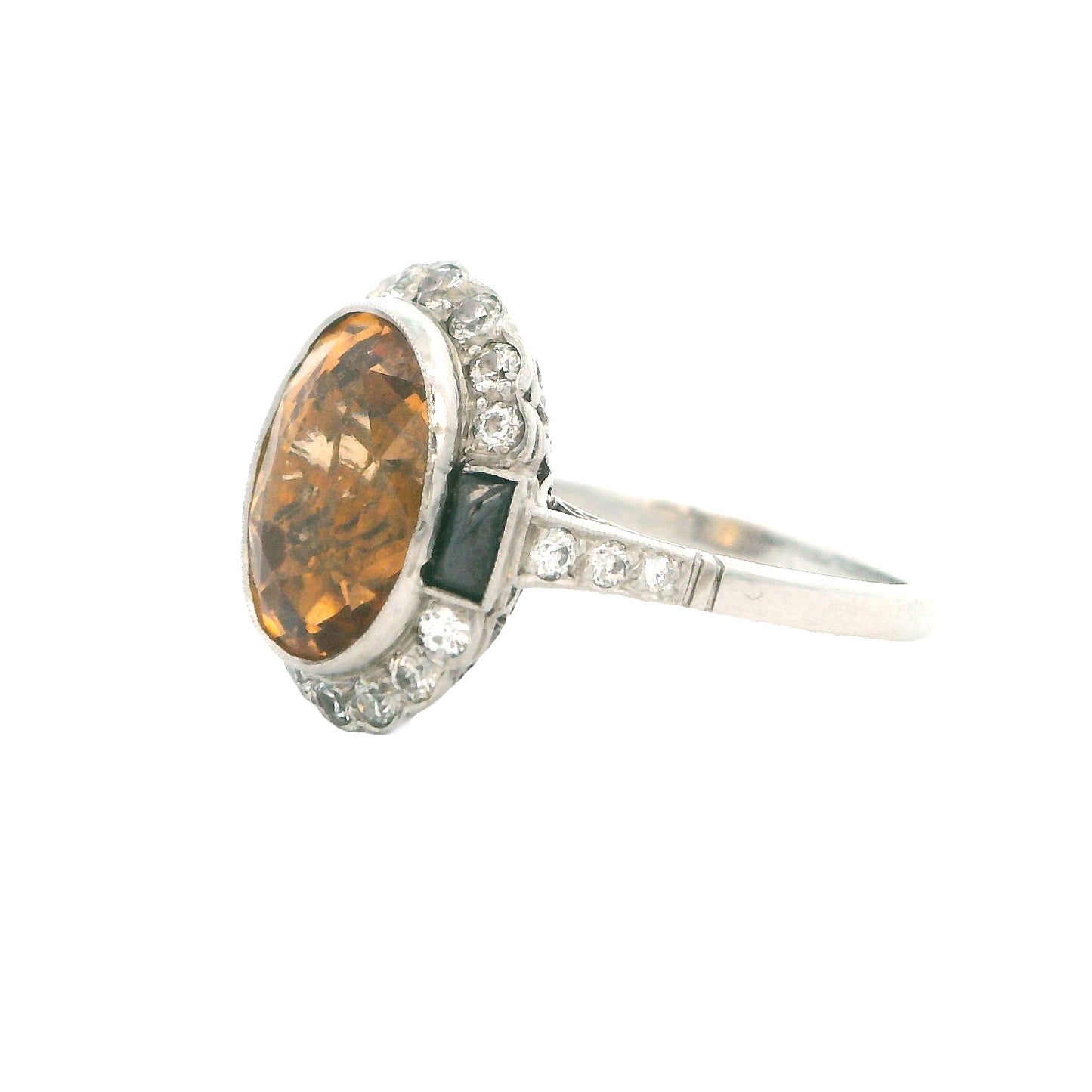 Estate Collection Platinum Precious Topaz & Diamond Ring