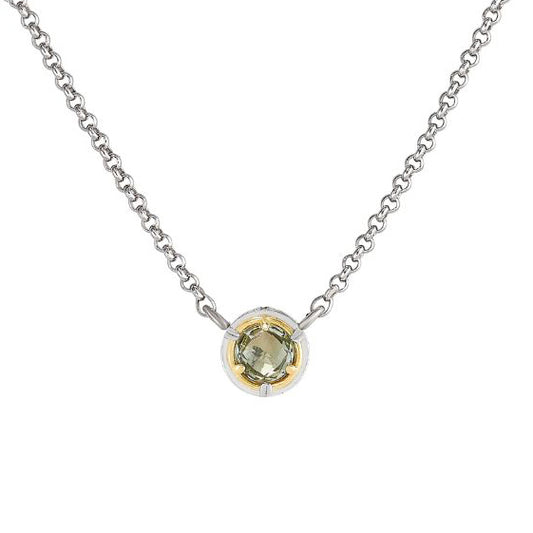 Anatoli Collection Round Green Amethyst Pendant (sml)