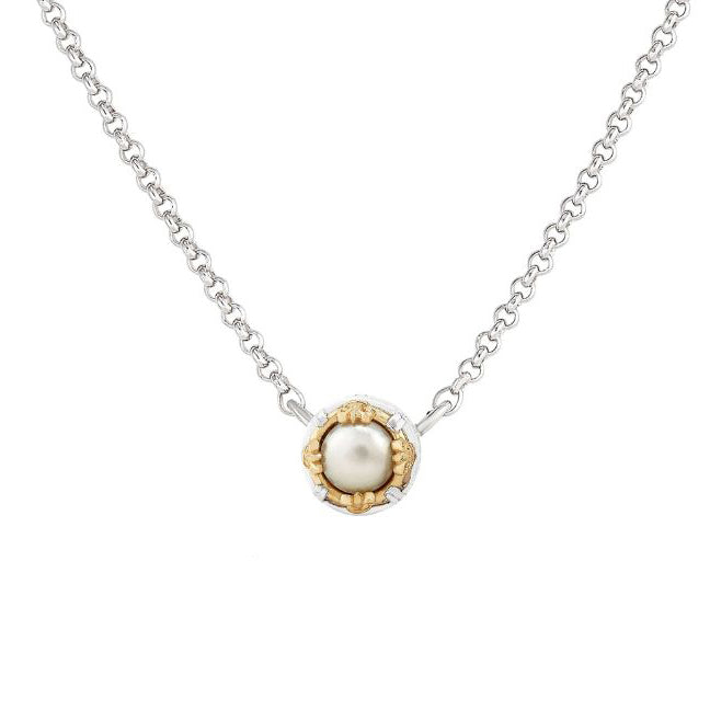Anatoli Collection White Freshwater Pearl Necklace (sml)