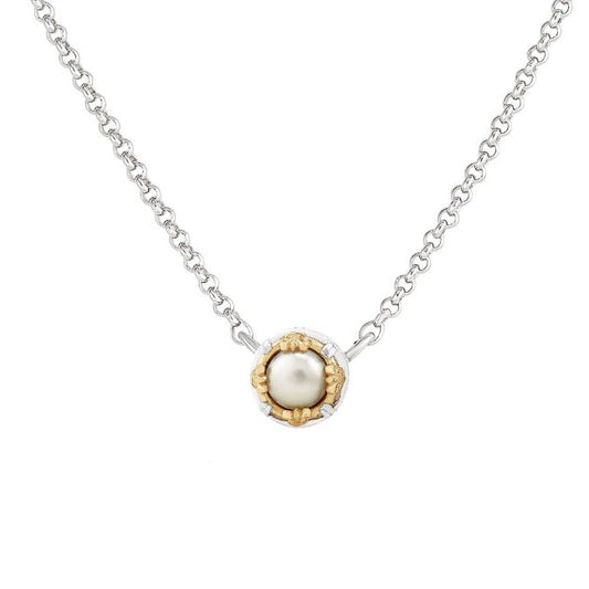 Anatoli Collection White Freshwater Pearl Necklace (sml)