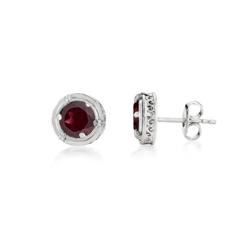 Anatoli Collection Garnet Stud Earrings (sml)