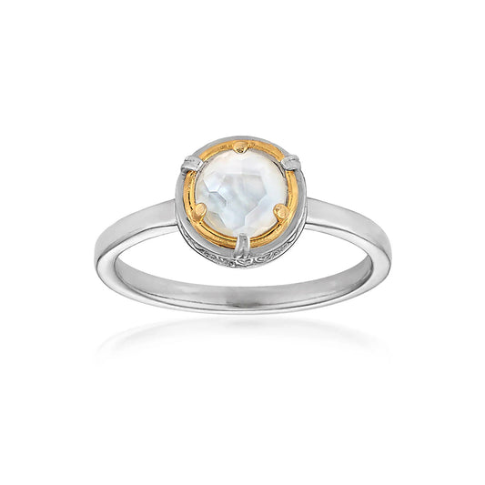 Anatoli Collection Sterling Silver & 18k Mother of Pearl Ring (sml)