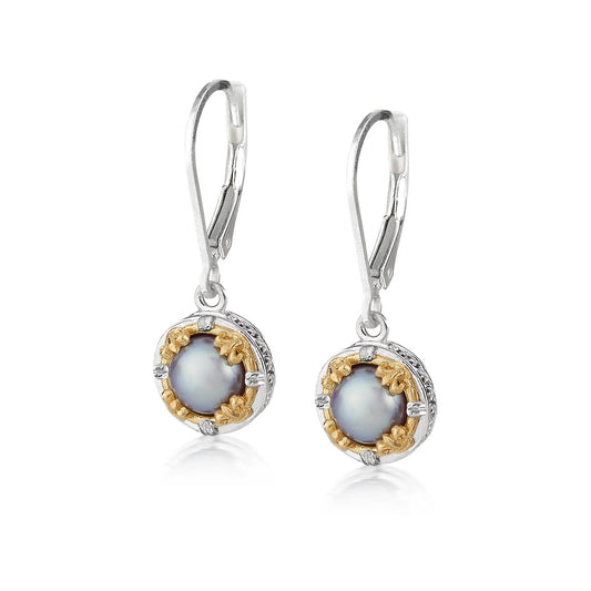 Anatoli Collection Gray Pearl Drop Earrings (sml)