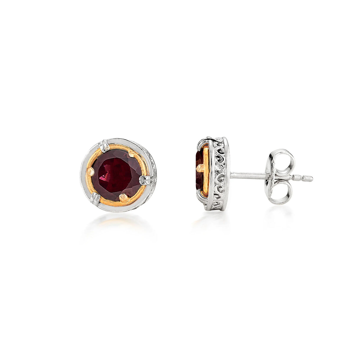Anatoli Collection Garnet Stud Earrings (sml)