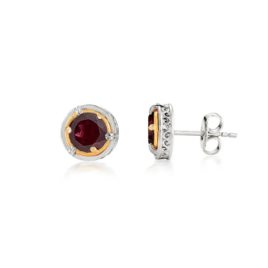 Anatoli Collection Garnet Stud Earrings (sml)