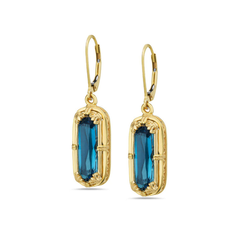 Anatoli Collection Vermeil London Blue Topaz Earrings